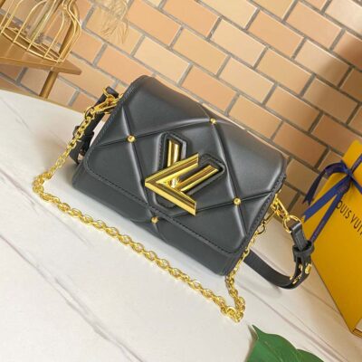 Replica Louis Vuitton Twist Pm- Black/Brown/White